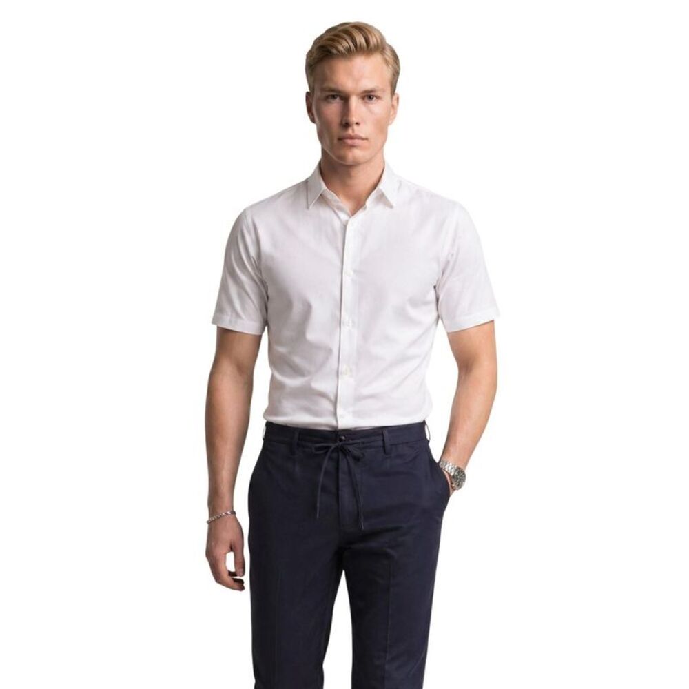 Armani Exchange White Polyamide Shortsleeve Men's Shirt